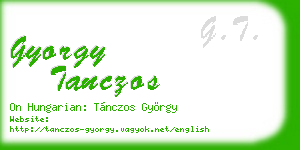 gyorgy tanczos business card